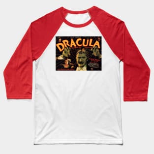 Classic Horror Movie Lobby Card - Dracula Baseball T-Shirt
